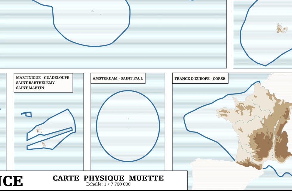 Julien Bousac France carte physique muette 2011 détail