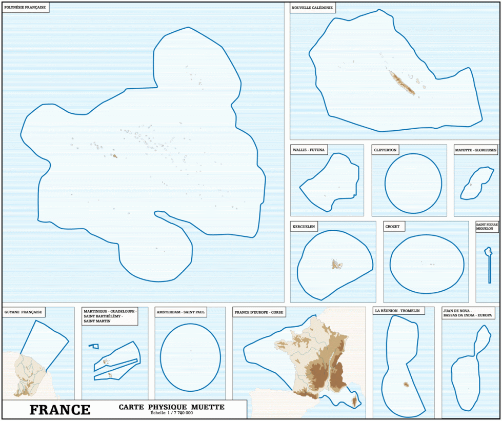 Julien Bousac France carte physique muette 2011