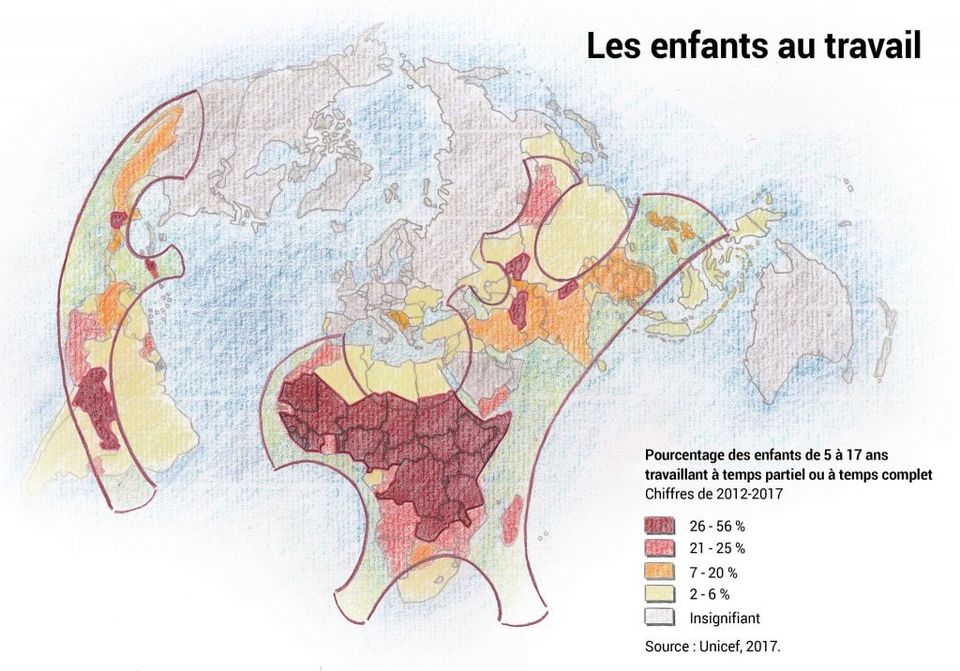 Les enfants au travail - carte Rekacewicz 2017
